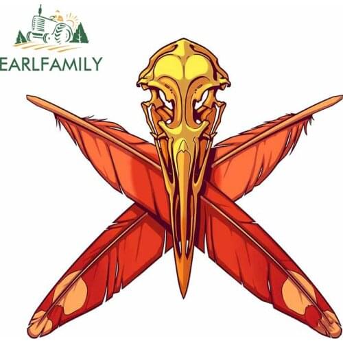 EARLFAMILY 13cm x 12.4cm for Gull and Cross Plumes Car Sticker Motorcycle Helmet Camper Surfboard Fine Personality Decoration