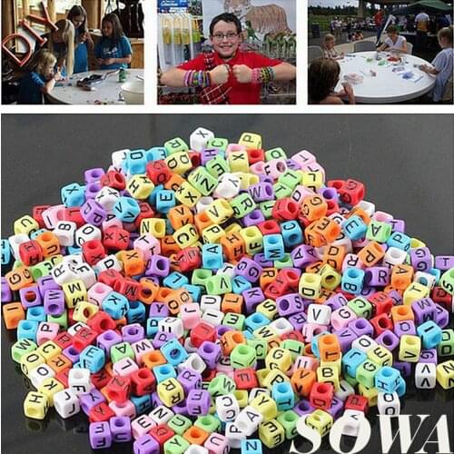 Mix letter Mix Color 6mm 144 Pcs/Lot Rubber Bands DIY Silicone loom Refills Cube Letter Beads Pendants Charm Bracelets