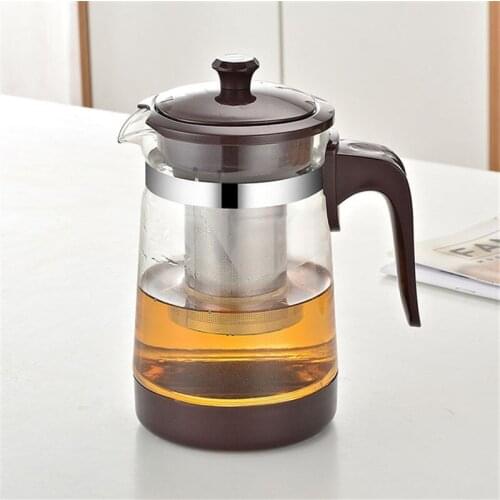 Glass Tea Pot Tea Infuser Household Transparent Kettle Coffee Maker Office Teapot with Stainless Steel Filter