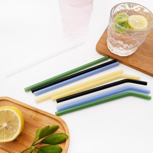 Glass Straws Reusable Tube Eco Friendly With Cleaning Brush Events Party Favors Supplies Drinking Glass Straws for Cocktail Milk