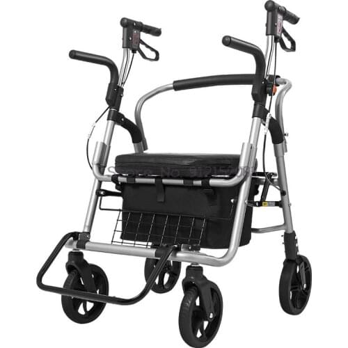 Elderly Shopping Carts Can Sit On Ellijiaos Trolleys, Folding Carts For Grocery Shopping, Four-wheeled Walkers