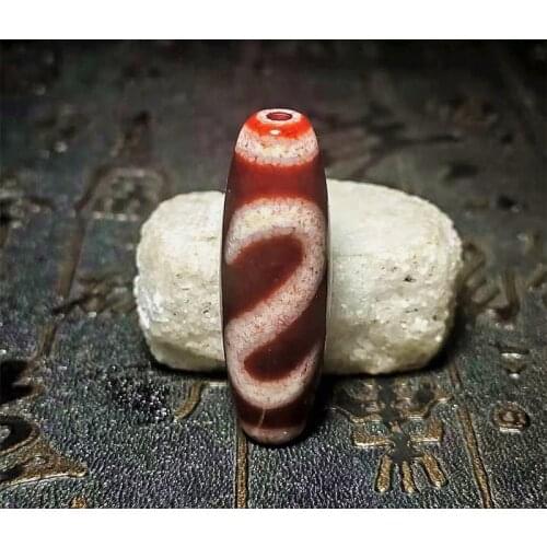 Tibet Red DZI Beads Bloodshot Dragon Pattern Agate Beads 12*38mm Money Hook Pattern high-end jewelry DIY Free shipping