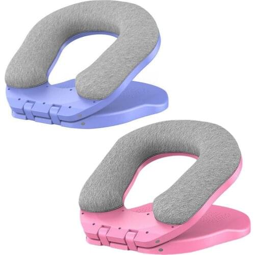 U-shaped Nap Pillow Foldable Comfortable Pillow For Adults Kids Velvet Pillows Foldable Hand Press Office Nap Head Rest Air Cush