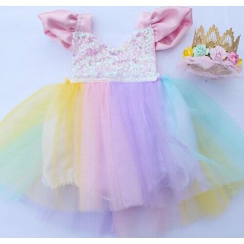 US Stock Toddler Baby Girl Newborn Bodysuit Tutu Dress Outfits