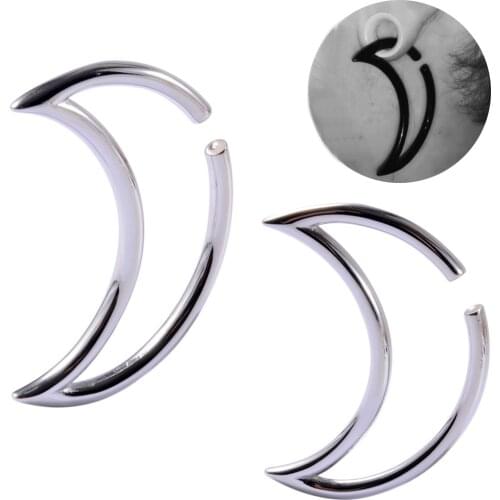 PAIR Moon Heart Shape Ear Weight Hanger Plug Earring Taper Stretcher Gauge Expander Piercing Body Jewelry Expander