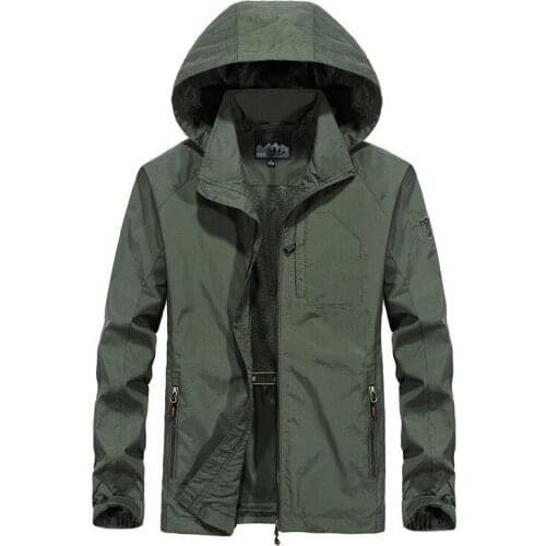 Mens Windbreaker Jackets Waterproof Military Hooded Water Proof Wind Breaker Casual Coat Male Clothing 2021 Autumn Jackets Men
