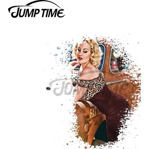 Jump Time 13 x 11.2cm For Heather Valentine! Sexy Lady Scratch-proof Car Stickers Waterproof Custom Printing Vehicle Decal
