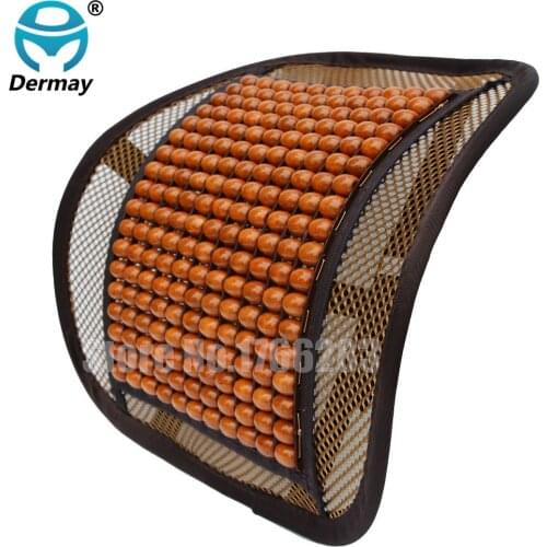 High Quality Luxury Wooden Bead Seat Back Lumbar Support Cushion For Car Office Chair Pillow Massager 41cmx41cm Car Detector