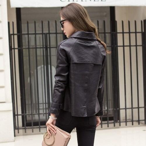 Leather Genuine Jacket Women Luxury Leather Montone Jacket 200% Natural Sheepskin Coat Female Spring Clothes LWL255552