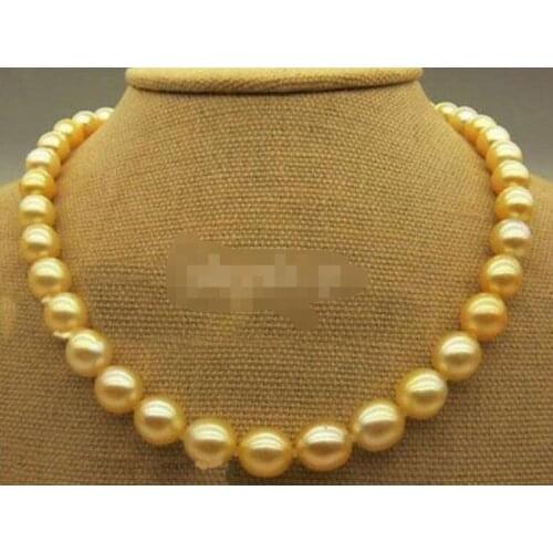 AAA11-12 mm SOUTH SEA GOLDEN PEARL NECKLACE 18"