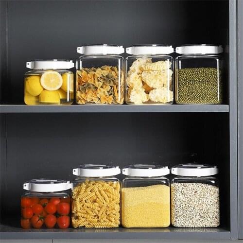 0.9/1.5L Transparent Sealed Cans Stackable Kitchen Food Grain Storage Tanks Plastic Snacks Cookies Dried Fruit Preservation Boxe