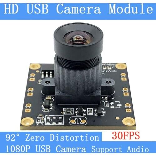 2MP 92° Zero Distortion 1080P MJPEG 30fps High Speed Linux OTG UVC Webcam USB Camera Module Microphone for Android Windows