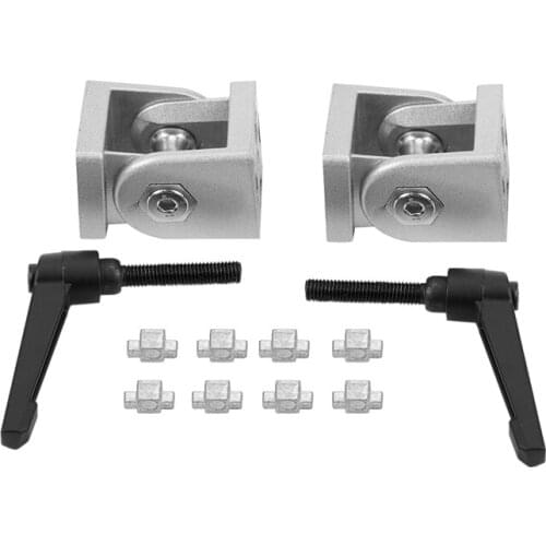 2Pcs Die Cast Aluminum Flexible Pivot Joint Connector With Handle Corner Hinge For Aluminum Extrusion Profile 40S