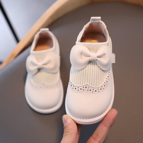 2021 Baby Girl Leather Shoes Soft Bottom Baby Toddler Shoes Bow Girl Princess Shoes Summer New Style Childrens Small Shoes