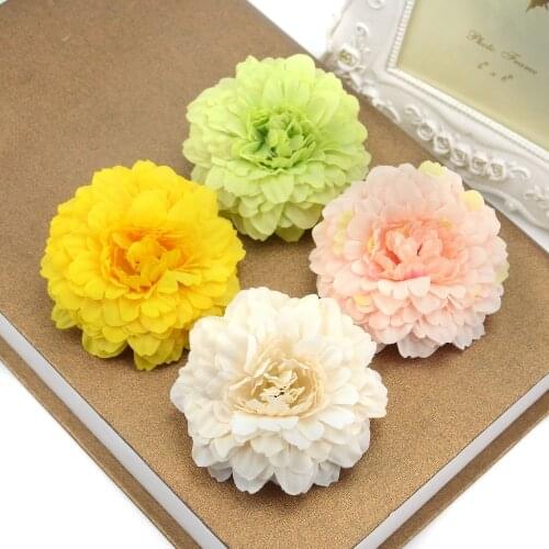 5PCS 7cm Chrysanthemum Artificial Silk Flower Head For Home Wedding Party Decoration Wreath Scrapbooking Fake Sunflower Flowers