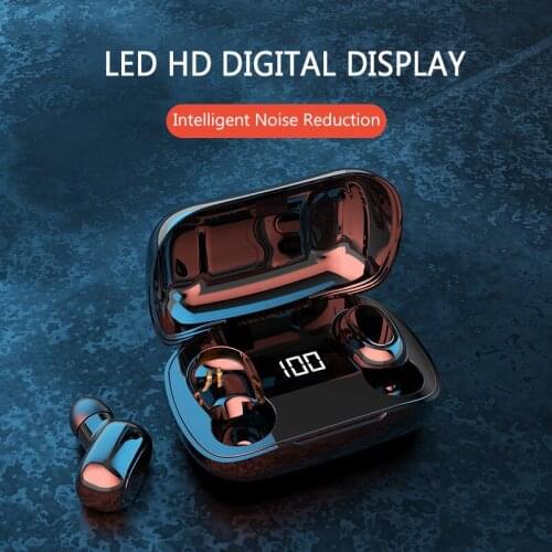 Bluetooth Wireless Earphones TWS LED HD Digital Display Noise Isolating Mini Stereo Earbuds Headset With Charging Box