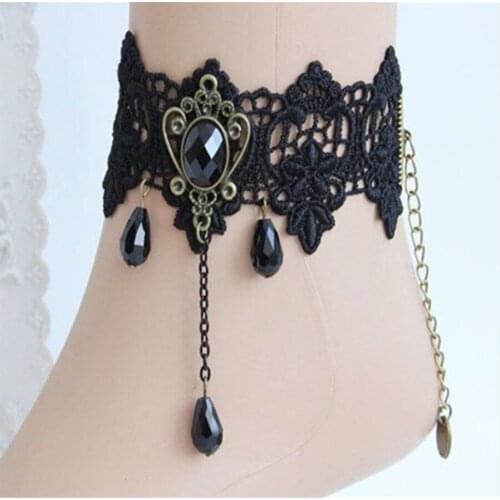 Anklets For Women Handmade Gothic Vintage Lace Women Anklets Diy Belt Gift Women Accessories Jewelry D435
