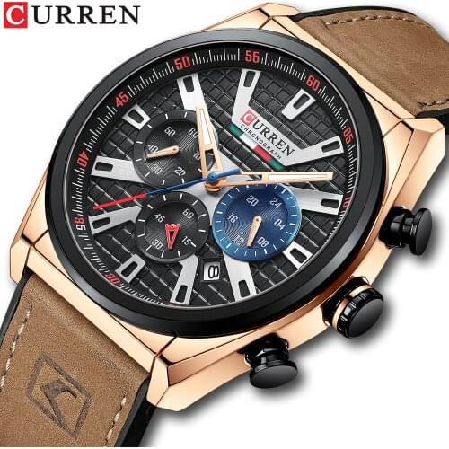 CRRJU 2021 New Fashion Mens Watches Military Leather Band Top Brand Luxury Sports Chronograph Quartz Watch Men Relogio Masculino