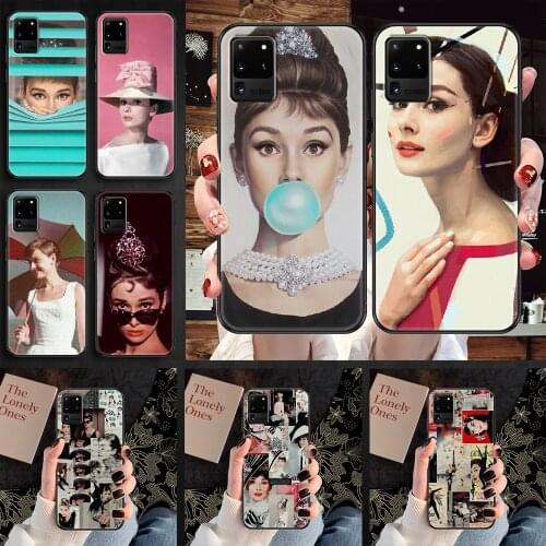 Audrey Hepburn Phone case For Samsung Galaxy Note 4 8 9 10 20 S8 S9 S10 S10E S20 Plus UITRA Ultra black trend cover 3D hoesjes
