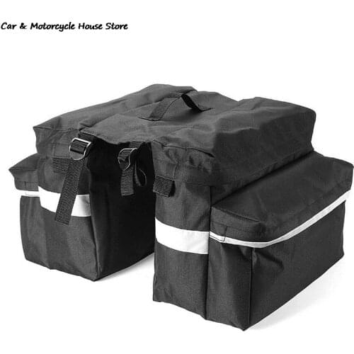 Black Motorcycle Saddlebag Bicycle Motorbike Detachable Backseat Saddle Bag Rear Seat Backpack Bags Trunk Luggage