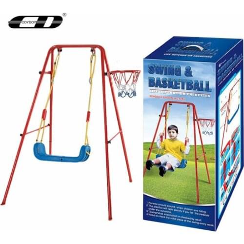 COYDOY PE Soft Board Indoor Recreation Outdoor Field Swing Shooting Toys 2-in-1 Sports Ball Kids Swing Basketball Iron Rack