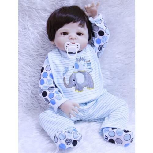 DollMai 23" boy body whole silicone dolls reborn fake baby male dolls for children gift toys Bebe dolls menino de silicone