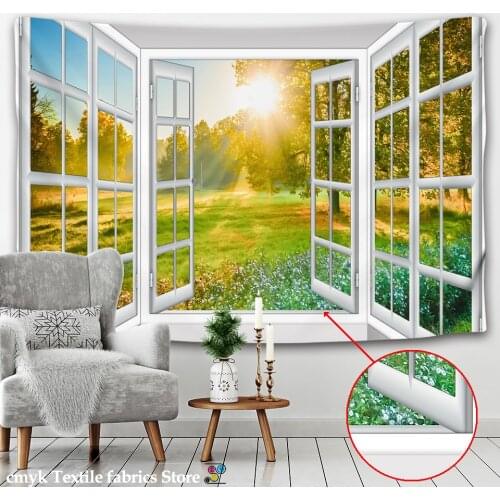 Forest Avenue Outside The Window Printed Tapestry Decorative Mandala Tapestry Indian Home Decor Big Hippie Wall Hanging Blanket