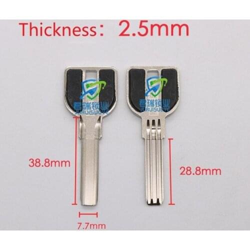 JF056 Dimple key embryo Three Slot Key Blade Replacement Length 39mm (10pcs) Free Shipping