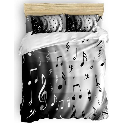 Water Wave Blow Symbol Musical Note Duvet Cover Set 2/3/4pcs Bedding Set Bed Sheet Pillowcases Cover Set