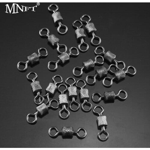 200PCS Bearing Rolling Swivel Solid Rings Fishing Connector 60kg Stainless Steel Fishing Swivels Tackle Accessories