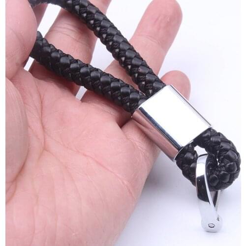 Creative Handmade Braided Leather Strap Cord Key Chain Fashion Brithday Gift Key Ring Trinket Keychians For Backpack
