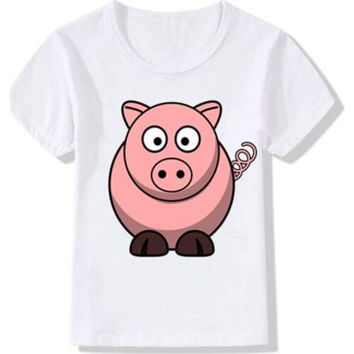 Summer Tops Childrens Tees Cartoon Lovely Cartoon Pig Print Funny T-Shirts Girls Boys T Shirt Short Sleeve Baby Kids Clothes