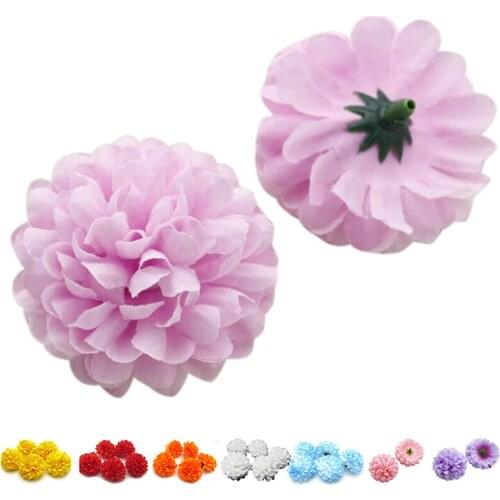 Hot 30pcs Daisy Artificial Fake flower Silk Spherical Heads Bulk Wedding Party Decor,Orange
