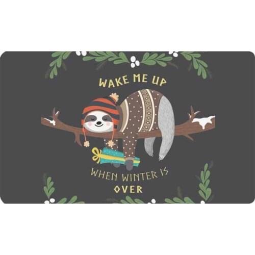 Cute Baby Sloth Sleeping On The Tree Anti-Slip Doormats Entrance Mat Floor Rug Indoor/Outdoor/Front Door Mats Home Decor, Rubber