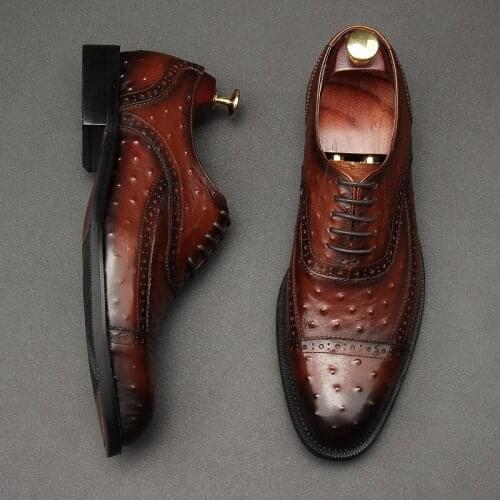 New British Formal Business Suit Shoes Crocodile Leather Handmade Full Grain Leather Man Shoes