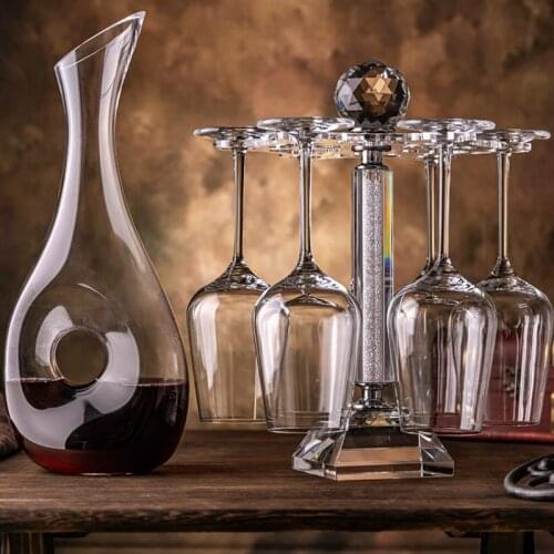 Goblet Red Wine Glass Set Home Crystal Glass Cup Holder Luxury Wine Set Wine Pot Decanter European High-End flask