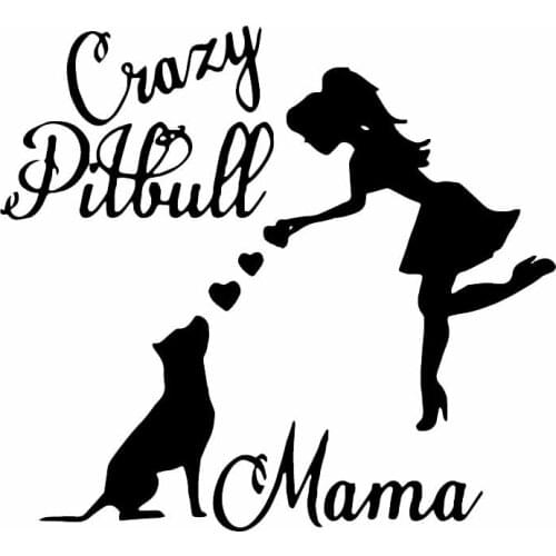 Crazy Pitbull Breast Reflective Self-adhesive Stickers PVC Creative Lover Dog Window Car Decal Decoration Customizable Color