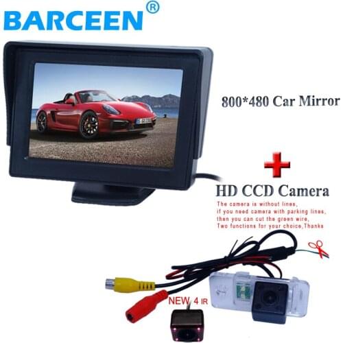 Original car rearview camera bring 4 IR+4.3" car screen monitor HD night vision for AUDI A6L 2009~2011 /A4 /A3/ Q7 /S5