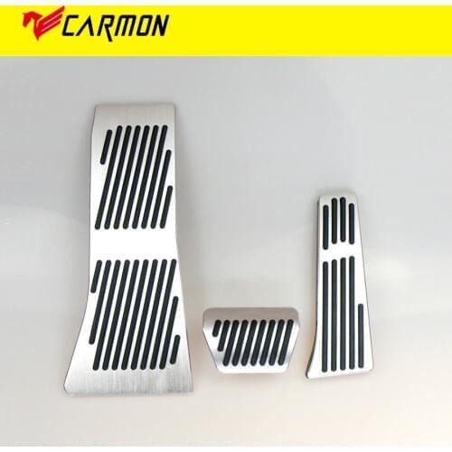 No Drill Gas Brake Footrest Pedal Plate Pad for BMW X5 X6 Series E70 E71 E72 F15 AT Aluminum Alloy Gas Brake Pedal LHD AT M Logo