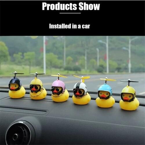 Duck with Helmet Breaking Wind Pendant Little Yellow Duck Road Bike Motor Helmet Riding Riding Accessories Without Lights
