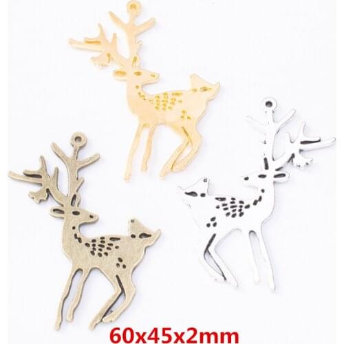8 pieces of retro metal zinc alloy Deer Pendant for DIY handmade jewelry necklace making 8055