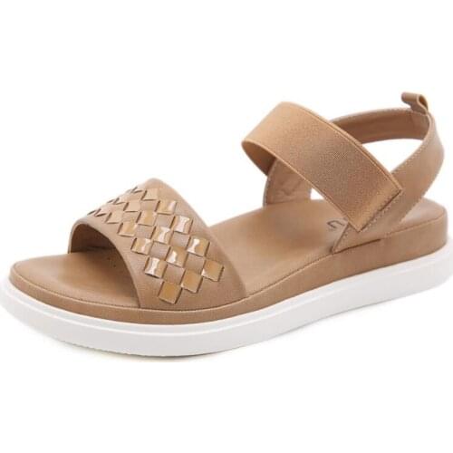 Summer Women Casual Shoes Slippers Rome Retro platform Open Toe Sandals Beach Slip On Slides Brand Design Weave Sandals q183