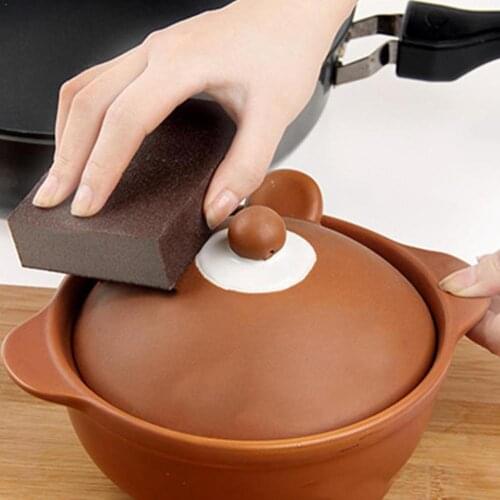 1Pc Sponge Carborundum Brush Kitchen Washing Brush Decontamination Removal Nano Rust Emery Tool Househeld Strong F5D4