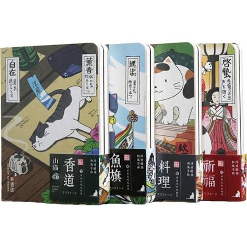 Cute Creative Japanese Cat Notebook Planner Agenda Diary Hard Cover Yearly Monthly Planning Papers Journal Notebook Daily Memos