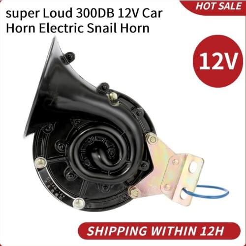 Super Loud 300DB 12V Universal Car Horn Electric Snail Horn Signal Horn Car Horns Signal Raging for Auto Vehicle Car Accessories