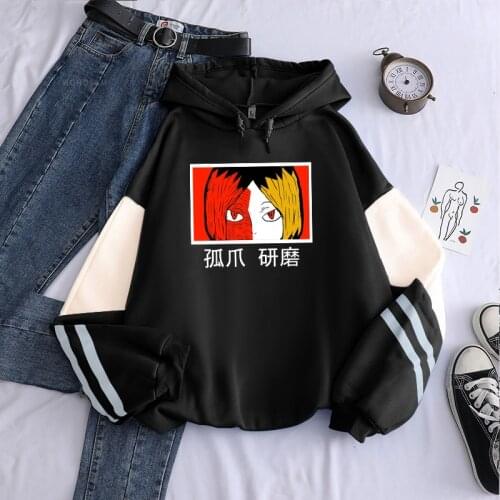 Harajuku Anime Haikyuu Kozume Kenma Patchwork Hoodie Men Japan Manga Funny Volleyball Junior Unisex Oversized Hooded Sweatshirts