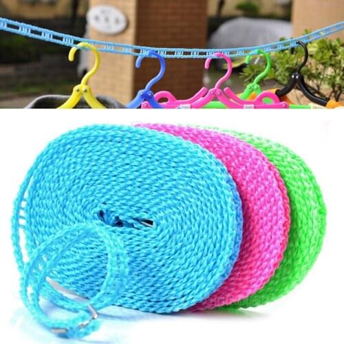 5m Fence Type Windproof Clothesline Outdoor Anti-Slip Clothesline Travel Retractable Rope Washing Line Camping Drying Line