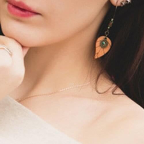 Wooden Earrings Ethnic Geometric Wood Earrings Women Jewelry African Bow Flowers Leaf Triangle Drop Hanging Dangle Earring