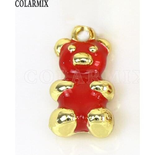 12 Pcs Enamel pendant Bear Mix color lovely pendant fashion Jewelry necklace pendant Fashion jewelry Gift 7531