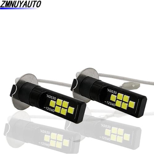2PCS Fog light H1 LED H3 Leds Super Bright High Power 3030 Chip Car Fog Light Auto Tail Running Reversing Lights 12V